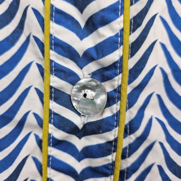 THE LAZY POET Boyfriend Sleep Shirt XL Sissy Ocean Print Button Up 100% Cotton - Picture 6 of 12